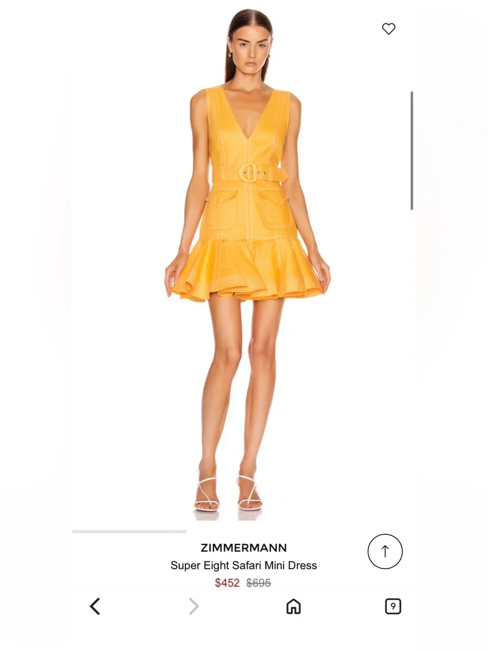 Zimmermann Bright Golden-Orange V-Neck Dress - Picture 15 of 16